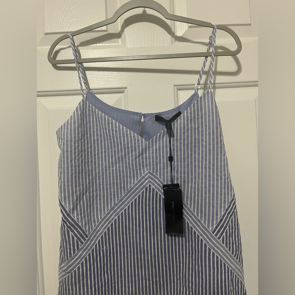 BCBGMaxAzria Blue Striped Camisole - Picture 3 of 6